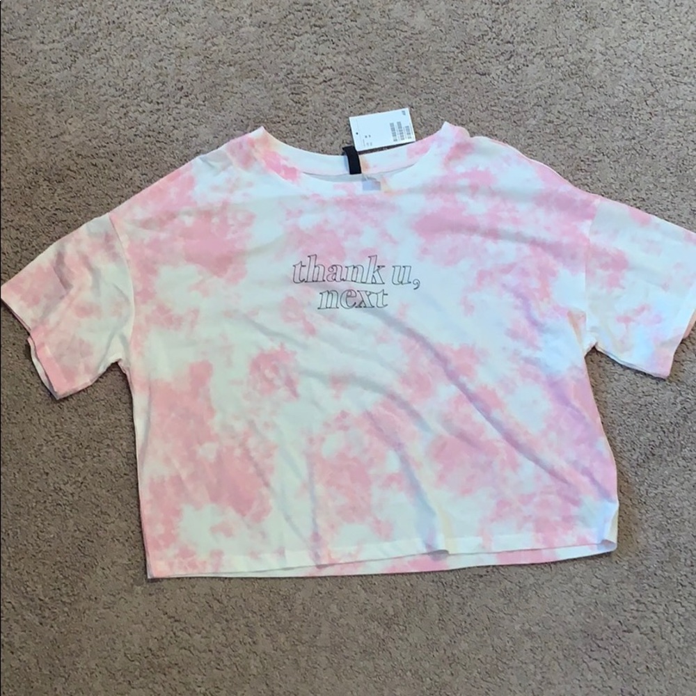 ariana grande thank u, next cropped tiedie t-shirt